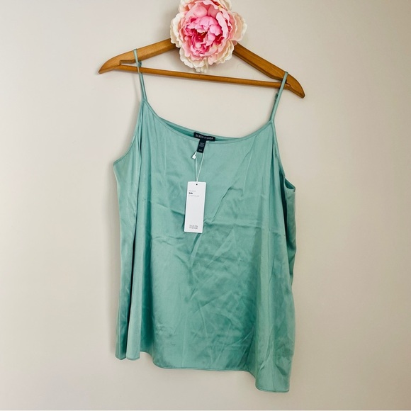 NWT Eileen Fisher Stretch Silk Charmeuse Camisole Camo Large - Picture 1 of 7
